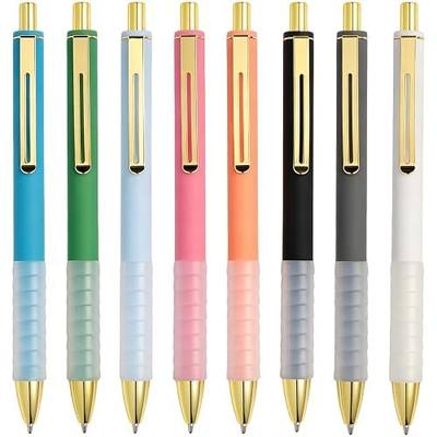 Gel Pens Black Ink Pen 1.0mm Ballpoint Pen with Super Soft Grip for Men Women Retractable Office Pens (Gold-8pcs)