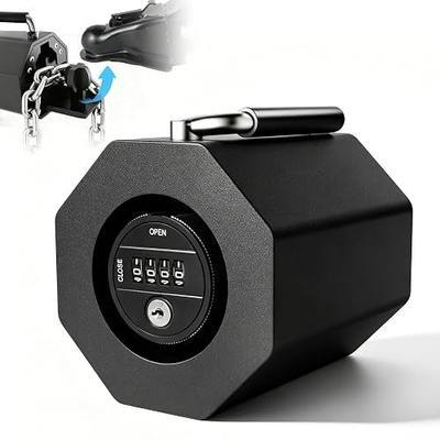 Heavy Duty Trailer Coupler Lock Fits 2-5/16 Inch Hitch Ball, Keyless Combination Lock for RV and Boat Trailers