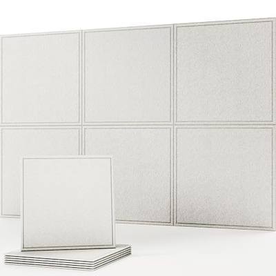 Lagom Sound Absorbing Panels 23.6 x 23.6 Inches Acoustic Wall Panels 6 Pack | Reduces Echo And Sound Reflection, Peel And Stick DIY Installation, Ideal For Bedroom Studio Office, Hollow Frame Pattern