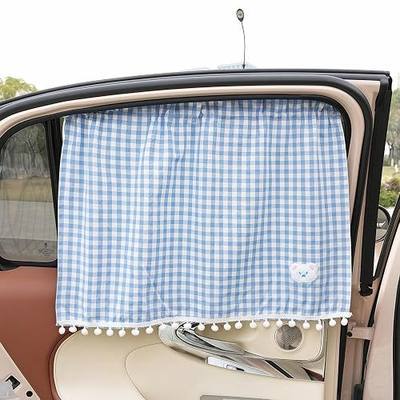 Car Side Window Curtain Sun Shade of 2,Sun Shade with Suction Cup,Car Side Curtains for Vehicle Windows, Sun Shade Privacy Screen (Blue)