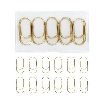 50 Pcs Jumbo Paper Clips, 2 Inch (50mm) Large Paper Clips for Office School Home Desk Organizers DIY Crafts Scrapbooking (Gold)