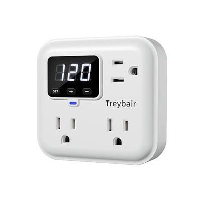 Smart Surge Protector Voltage Stabilizer Fireproof Wall Mount Surge Protector Outlet for Refrigerator, TV & Heavy-Duty Appliances w/Real-Time Monitoring & Custom Voltage 80V-140V (Pro HLP04)