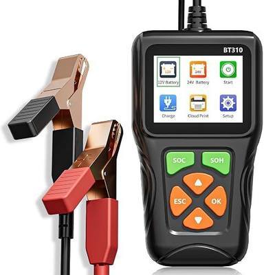 12V 24V Car Battery Tester 100-2000 CCA | Automotive Charging System Analyzer with QR Code Cloud Report for Cars Trucks SUVs