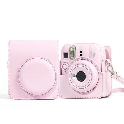 Instant Mini 13 Case for Fujifilm Instax Mini 13/12 Camera, PU Leather Protective Camera Bag with Pocket & Adjustable Shoulder Strap (Candy Pink) - Case Only