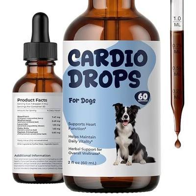 Cardio Drops for Dogs, Herbal Heart Support Liquid, Supports Daily Cardiovascular Wellness, Calm Vitality & Heart Function, with Hawthorn, Motherwort, Gotu Kola & Lavender, 2 fl oz