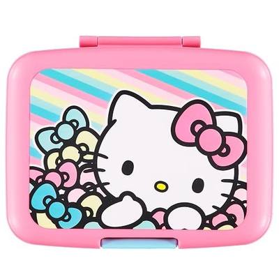 AI ACCESSORY INNOVATIONS Hello Kitty 4 Compartment Bento Lunch Box for Kids, Kawaii Molded Lunch Box, BPA Free