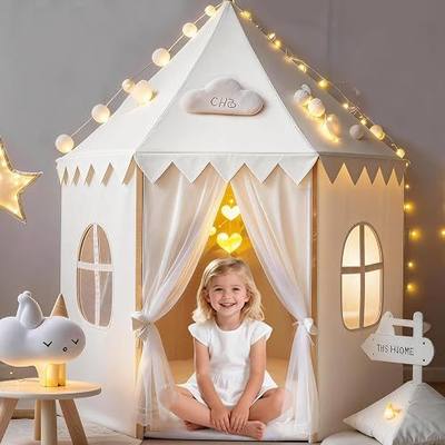 Kids Play Tent for Girls: Hexagon Kids Playhouse with Breathable Mesh Door and Window, Soft Peach-Skin Fabric Castle Tent for Baby - Children Indoor Outdoor House Toys for Birthday