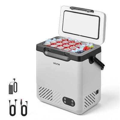 VEVOR 12 Volt Refrigerator, 12.68 QT/ 12L Car Fridge, Portable Electric Freezer Compressor with Handle, 12V/24V DC 100-240V AC, -4°F to 68℉/-20℃ to 20℃, for Truck Van RV SUV Boat Travel Camping