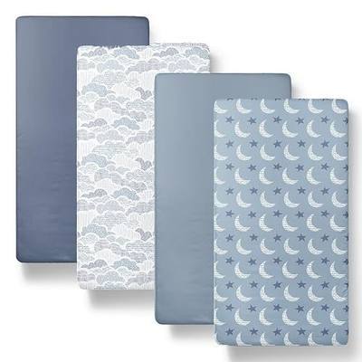 The Peanutshell Soft Cloud 4pk Fitted Crib Sheet Set - Breathable Baby Crib Sheets for Girl or Boy, Fits Standard Mattress 52x28, Infant & Toddler Bed Sheets