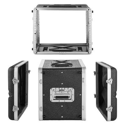 VEVOR 8U Rack Case, 14 in Depth, Server Rack Cabinet Shallow with ABS Construction, Recessed Twist Latches, Detachable Front & Back Cover, Easy Installation, for Amplifier, 11.4 in Internal Depth