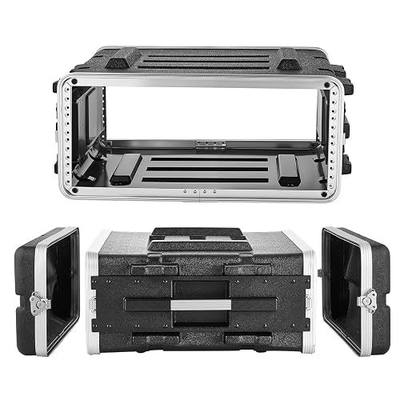 VEVOR 4U Rack Case, Standard 19 in Depth, Server Rack Cabinet with ABS Construction, Recessed Twist Latches, Detachable Front & Back Cover, Easy Installation, for Amplifiers, 18.4 in Internal Depth