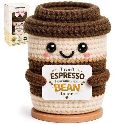 Coffee Gifts for Women Men, Positive Handmade Crochet Coffee Decor Gift