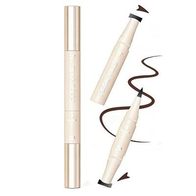 SHEEYOON Winged Eyeliner Stamp Pen, Dual Head Eyeliner Stamp Pencil, Waterproof Smudge-Proof Quick-Dry Liquid Eye Liner Tool for Cat Eye Makeup (Brown)
