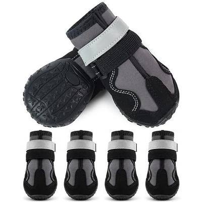 MIGOHI Dog Boots for Large Dogs, Breathable Dog Shoes for Summer Hot Pavement, Waterproof & Non-Slip Paw Protectors for Rain, Snow, Hard Floors, Reflective Hiking Booties for Dogs, Black Size 7