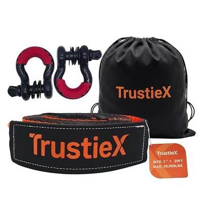 Recovery Tow Straps Kit, 3" x 20FT Heavy Duty Tow Rope with Hook 36000 LBS Break Strength 3/4" Shackles for Truck, SUV, ATV Offroad Vehicle (Orange)