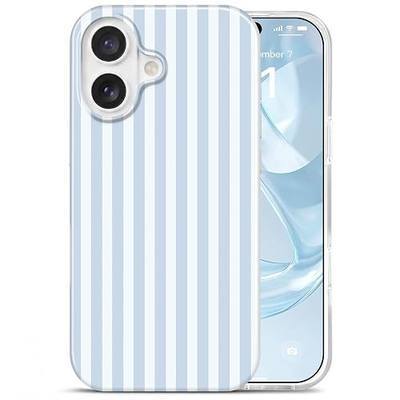 Aurorastar for iPhone 17 Cute Light Blue Striped Soft Phone Case | Soft TPU Thin Slim Shockproof Protective Aesthetic Kawaii Summer Simple Cases for Women Girls, Light Blue Stripes