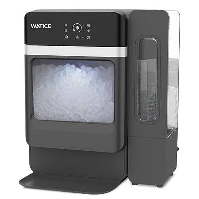 Countertop Nugget Ice Maker with Side Water Tank, Self-Cleaning Ice Machine with Ice Scoop, 45 lbs/Day Chewable Ice, Ready in 10 Mins, for Home/Party/RV (Black)