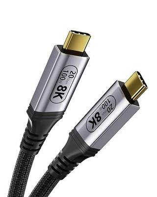 1.65FT Short USB C to USB C Cable Compatible with Thunderbolt 4/3, USB 3.2 Gen 2 20Gbps High Speed Data Transfer, 100w Fast Charging 8K@30Hz & 4K@120Hz USB C Video Cable for Monitor, Hub,dispaly Cord