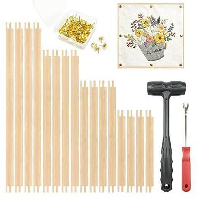 16 Pcs Stretcher Bars for Needlework, 4 Sizes (8,10,12,14 Inch) Needlepoint Stretcher Bars Set, Wooden Canvas Stretcher Bars for Embroidery Stitch Frame Set Bundle, DIY Frame