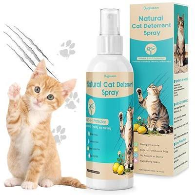 Cat Deterrent Spray Indoor Natural Formula, Cat Repellent Spray for Furniture, Safely Cat Pee Stopper, Anti Furniture Scratching, Stops Urine Marking, Kitten Training Spray for Sofa, Rugs, Chairs