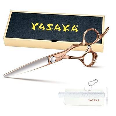 YASAKA 6.0" High-end Hair Cutting Scissors Cobalt Steel Sharp Convex Edge | Barber Shears for Precision Cutting,Ultra Sharp & Straight Convex Blade,Ideal for Salon Stylists & Home Haircut,Gold