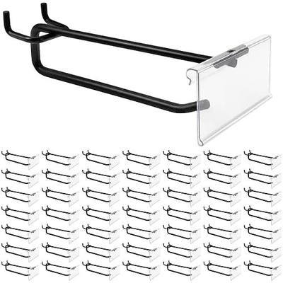 50 Pcs 8 Inch Pegboard Hooks with Label Holder, Heavy Duty Black Metal Hangers for 1/4 Inch Peg Board Wall, Garage, Workshop & Retail Display Organizer Accessories