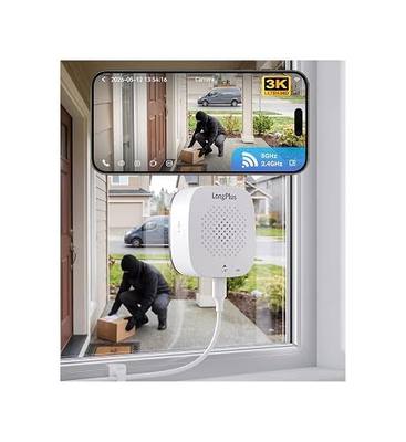 LongPlus 3K 5MP Magnetic Window Camera with Night Vision, 2.4&5GHz WiFi Safeview Window Security Camera, Indoor Window Camera for Home Security, 24/7 Recording, Human/Car Detection,Two-Way Audio