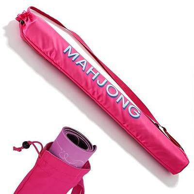 35 Inch Mahjong Mat Bag, Portable Carrying Case with Double Shoulder Straps, Lightweight Waterproof Outdoor Carrying Bag for Mahjong Mats, Bag ONLY, Pink
