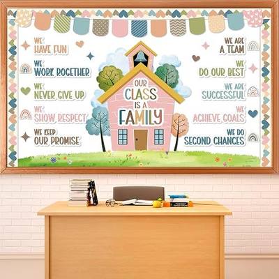 Motivational Bulletin Board Classroom Decoration Boho Our Class is A Family Bulletin Board Positive Affirmation Classroom Decoration Inspirational Cutout for Back to School Class Home Office Decor