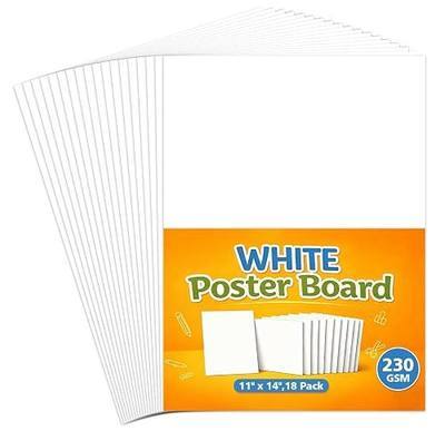Papvine 18 Pack Poster Board 11" x 14" - 230GSM White Poster Board Paper, Dual-Sided Poster Paper for School Crafts, Classroom Activities, Presentation, Drawing & DIY Art Projects
