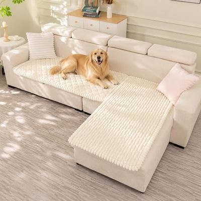 NILUOH 2 Pieces Couch Covers for Sectional Sofa Washable, Thick Flannel Couch Covers for Dogs Non-Slip Sofa Slipcover for L Shape Sofa, Couch Cushion Covers (27.6" x 59"+27.6" x 59")