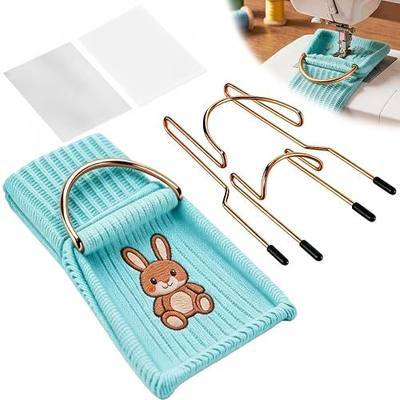 Sock Embroidery Hoop, Sock Hoop for Embroidery Machine, Embroidery Sock Hoop Kit, Embroidery Hoop for Sock Position, Sock Embroidery Tool for Brother & Singer, Including Adult 2, Kids 1,Stabilizer 10