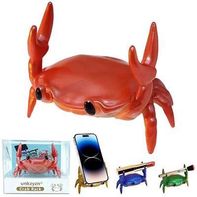 Weightlifting Crab Pen Holder,Jumbo 4" Anti-Tip Weighted Base,Red | High-Density Resin,Wide Claw for Markers,Phone Stand,Gift Box,Desk/Vanity/Office,Stress Relief,Funny Gift