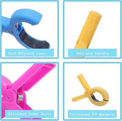Beach Towel Clips for Chairs 10-Pack, Stainless Steel Spring, Rust-Resistant, Strong Grip for Thick Towels, Bright Colors