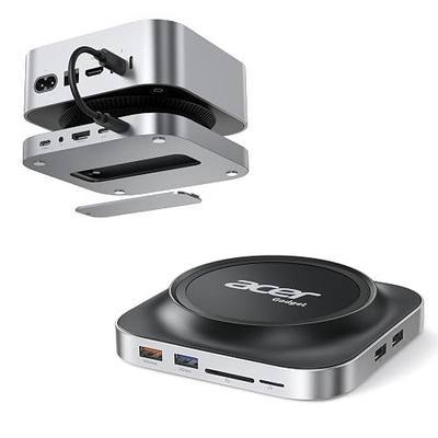 Acer Gadget Mac mini M4 Dock, 8TB M.2 NVMe/SATA SSD Enclosure & Stand, 4K@144Hz HDMI 2.1, 10Gbps USB-C & USB-A Hub, SD/TF Card Reader, 3.5mm Audio, Aluminum Docking Station for Mac mini M4 & M4 Pro