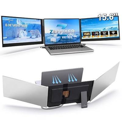 15.6" Triple Laptop Screen Extender, 1080P FHD Ultra-Slim Portable Monitor | USB-C Plug & Play for 13"–17.3" Laptops, Dual Screens for Triple Displays, Compatible with Windows, macOS & Android