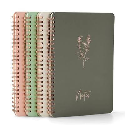 4 PCS Spiral Notebook, A5 60 Spiral Notebooks College Rules for Work, Premium Paper Smooth Writing Notebooks for Work