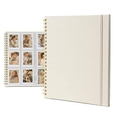 2x3 Photo Album for Instax Mini & Polaroid, Holds 216 Photos | Linen Hardcover, Acid-Free & PVC-Free, Side-Loading Pockets, Elastic Closure, Lay-Flat Spiral Binding