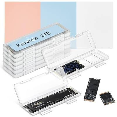 8 Pack Clear M.2 SSD Case for M.2 NVMe 2280 2260 2242 2230 SSDs | Individual,Plastic,NVMe 2280 SSD Hard Drive Storage Holder Box,with Labels,Anti-Static & Shockproof