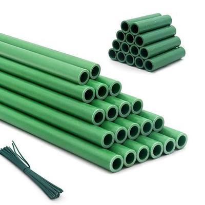 Garden Stakes 17Inch 20Pcs HOUNANG, DIY 4ft 5ft 6ft 7ft 8ft Fiberglass Plant Support Stakes for Gardening, with 14Connectors 50Ties for Indoor Outdoor Plants, Tomato, Vegetables, Potted Plants