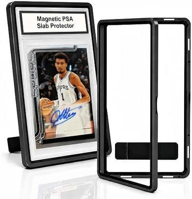PSA Slab Case with Stand for Collectors - Premium Display & Storage Fits for 35PT PSA, CGC, CSG Cards, Heavy Duty Tempered Glass & Aluminum, Secure 9-Point Magnetic Lock, Waterproof Protector