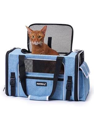 Soft Sided Pet Carrier, Travel Friendly, Small to Medium Cats 15 lbs | Seatbelt Buckles, Luggage Sleeve, Foldable Ventilated, Delta United American Airlines In-Cabin Under Seat Dog Crate Carry Bag