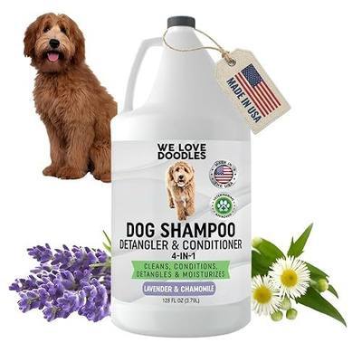 We Love Doodles Dog Shampoo Gallon - Cleans, Conditions & Detangles, Goldendoodles, Poodles, & Doodle Shampoo, Matted Pet Hair, Sensitive Skin Shampoo for Puppies - Made in The USA, 128 OZ (Lavender)