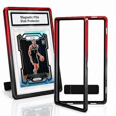 PSA Slab Case with Stand for Collectors - Premium Display & Storage Fits for 35PT PSA, CGC, CSG Cards, Heavy Duty Tempered Glass & Aluminum, Secure 9-Point Magnetic Lock, Waterproof Protector