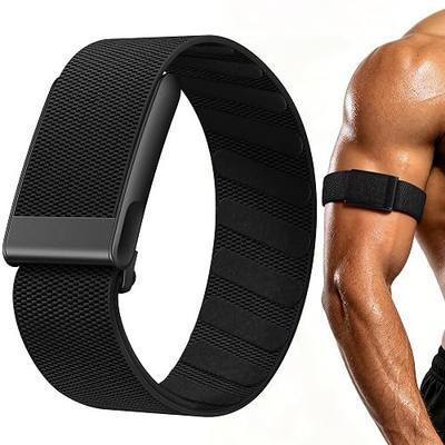 Getino Nylon Bicep Band Compatible with Whoop 5.0 Bands One, Peak and Life MG, Breathable Sport Adjustable Elastic Replacement Strap for Whoop Bicep Band 5.0 Fitness Activity Tracker, BlackBlack