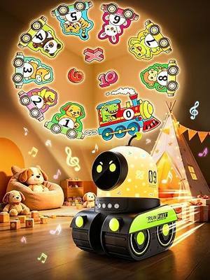 Robot Train Projector for Toddler 1-8,Car Night Light Toy Gift with Sounds | All Aboard the Cute Robot Train!19 films+15 Soothing Sounds.Birthday Gift Cars Play&Night Light. Remote Timer 3 Brightness