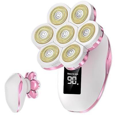 Electric Razors for Women, 20K Gold Plated Blades, for Sensitive Skin Women | 7D Floating Blade Head, IPX8 Waterproof Wet & Dry Use, 120 Mins Runtime, for Face, Legs, Arms & Bikini Area
