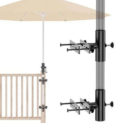 Adjustable Patio Umbrella Holder for Deck Railing or Posts, Deck Umbrella Mount Patio Umbrella Clamp, Outdoor Umbrella Stand Deck Railing Umbrella Holder for Deck, Balcony, Patio Railing