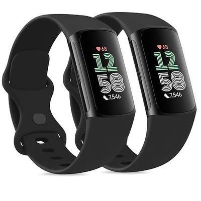 AK Sport Bands Compatible with Fitbit Charge 6 Bands/Fitbit Charge 5 Bands Women Men, Classic Soft Replacement Straps Wristbands for Fitbit Charge 6/5 Advanced Fitness & Health Tracker