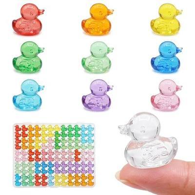 200PCS Mini Duck Figurines Bulk, Tiny Colorful Resin Ducks for Duck Hiding Game, Fairy Garden Decor, Desk Pets, Vase Fillers, Party Favors & Classroom Prizes